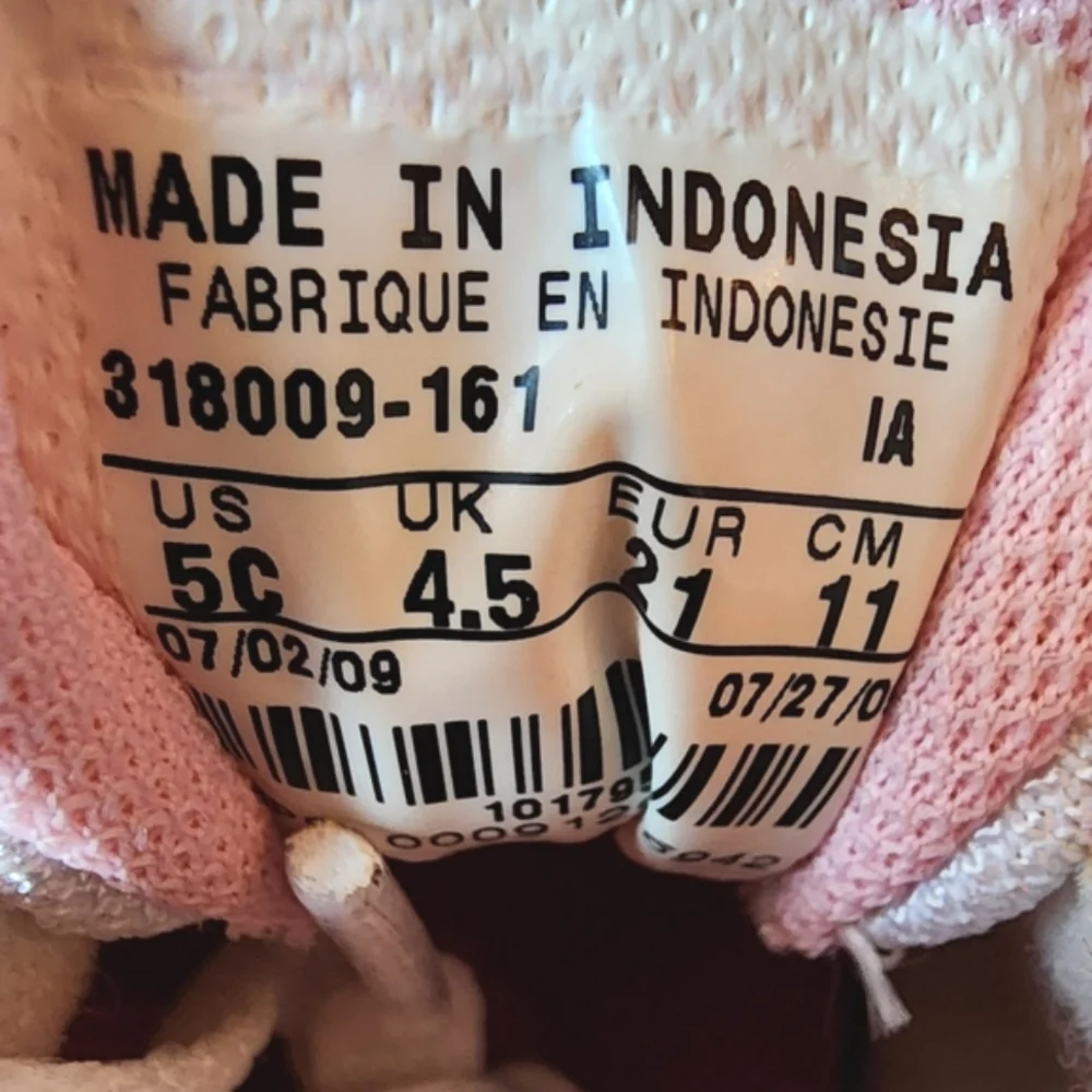 NIKE PILLARTECH – Sneaker, baby, silver/pink, size 5C